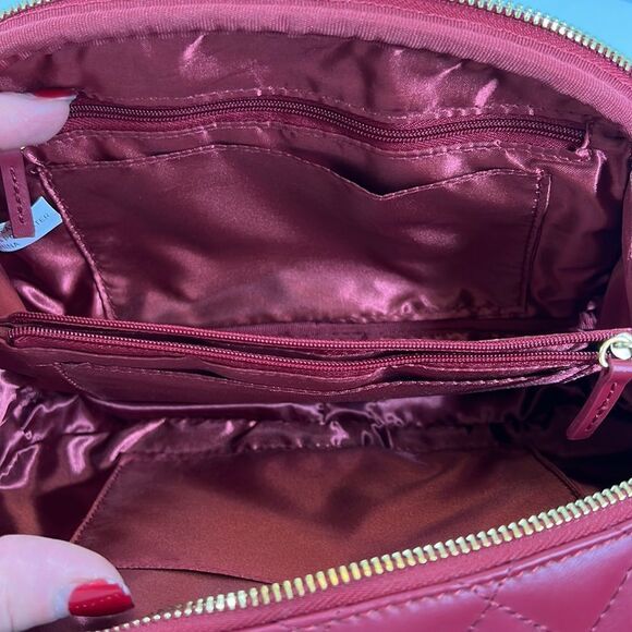 NWOT NWD Joy & Iman Red Diamond Quilted Leather Purse - Picture 11 of 15